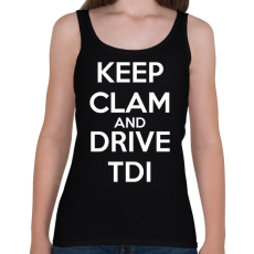 PRINTFASHION Keep Clam and Drive TDI - Női atléta - Fekete