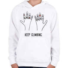 PRINTFASHION Keep climbing - Gyerek kapucnis pulóver - Fehér