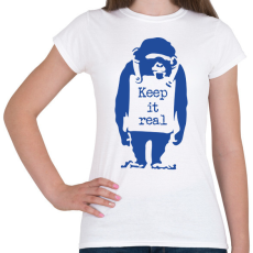 PRINTFASHION Keep it real - Banksy graffiti - Női póló - Fehér