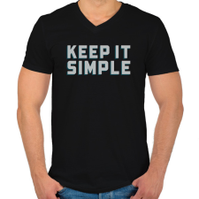 PRINTFASHION Keep it simple - Férfi V-nyakú póló - Fekete férfi póló