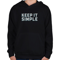 PRINTFASHION Keep it simple - Gyerek kapucnis pulóver - Fekete