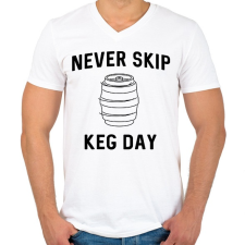 PRINTFASHION keg day - Férfi V-nyakú póló - Fehér férfi póló