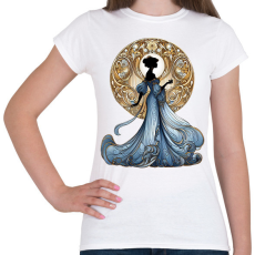 PRINTFASHION Kék-arany hölgy - Női póló - Fehér