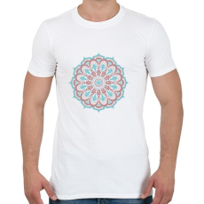 PRINTFASHION Kék-barna mandala - Férfi póló - Fehér