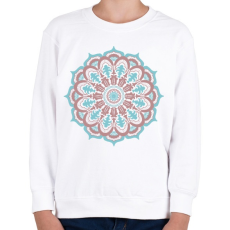 PRINTFASHION Kék-barna mandala - Gyerek pulóver - Fehér