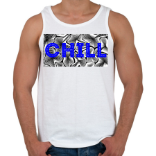 PRINTFASHION Kék CHILL - Férfi atléta - Fehér atléta, trikó