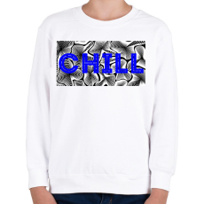 PRINTFASHION Kék CHILL - Gyerek pulóver - Fehér