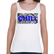 PRINTFASHION Kék CHILL - Női atléta - Fehér