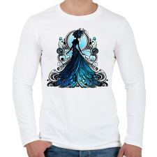 PRINTFASHION Kék hölgy - Férfi hosszú ujjú póló - Fehér férfi póló