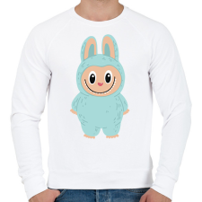 PRINTFASHION Kék Labubu - Férfi pulóver - Fehér férfi pulóver, kardigán