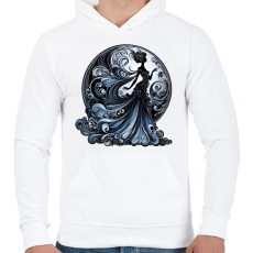 PRINTFASHION Kék lady - Férfi kapucnis pulóver - Fehér