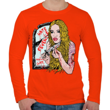 PRINTFASHION Kék madár - Férfi hosszú ujjú póló - Narancs férfi póló