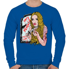 PRINTFASHION Kék madár - Férfi pulóver - Királykék