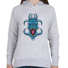 PRINTFASHION Kék ördög - Női kapucnis pulóver - Sport szürke