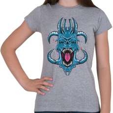 PRINTFASHION Kék ördög - Női póló - Sport szürke