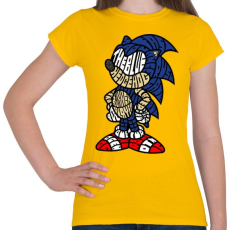 PRINTFASHION Kék süni - Női póló - Sárga