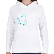 PRINTFASHION Kék szellem2 - Női kapucnis pulóver - Fehér női pulóver, kardigán