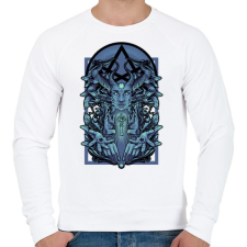 PRINTFASHION Kék vászon - Férfi pulóver - Fehér férfi pulóver, kardigán