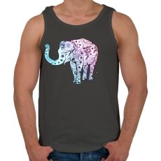 PRINTFASHION Kék virágos elefánt - Férfi atléta - Sötétszürke