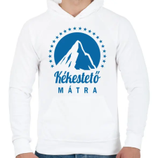 PRINTFASHION Kékestető - Mátra - Férfi kapucnis pulóver - Fehér férfi pulóver, kardigán