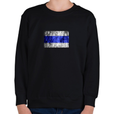 PRINTFASHION Kéksáv minimál - Gyerek pulóver - Fekete gyerek pulóver, kardigán