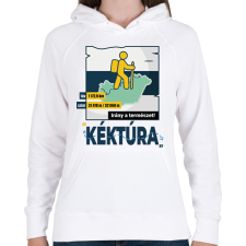 PRINTFASHION Kéktúra - Női kapucnis pulóver - Fehér női pulóver, kardigán