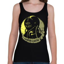 PRINTFASHION Kell a zene - Női atléta - Fekete női trikó