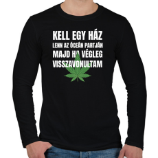 PRINTFASHION Kell egy ház lenn az óceán partján 3 - Férfi hosszú ujjú póló - Fekete
