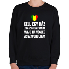 PRINTFASHION Kell egy ház lenn az óceán partján - Gyerek pulóver - Fekete