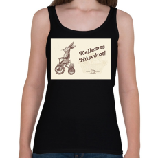 PRINTFASHION Kellemes Húsvétot - Biciklis nyúl - Női atléta - Fekete