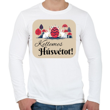 PRINTFASHION Kellemes Húsvétot! - Férfi hosszú ujjú póló - Fehér férfi póló