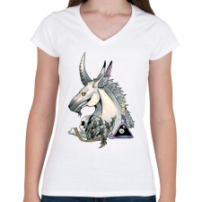 PRINTFASHION Kelpi - Női V-nyakú póló - Fehér női póló