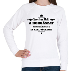 PRINTFASHION Kemény meló a horgászat... - Női pulóver - Fehér
