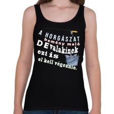 PRINTFASHION Kemény meló a pecázás - Női atléta - Fekete női trikó
