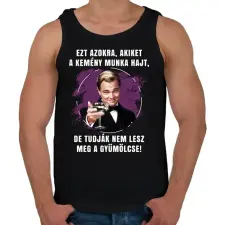 PRINTFASHION Kemény munka - Férfi atléta - Fekete atléta, trikó