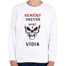 PRINTFASHION KEMÉNY VAGYOK - Gyerek pulóver - Fehér gyerek pulóver, kardigán