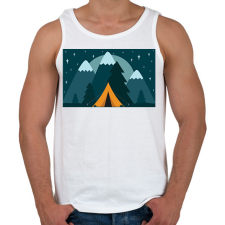 PRINTFASHION Kempingezés - Férfi atléta - Fehér atléta, trikó