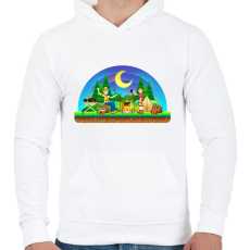 PRINTFASHION Kempingezés - Férfi kapucnis pulóver - Fehér