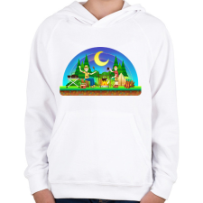 PRINTFASHION Kempingezés - Gyerek kapucnis pulóver - Fehér gyerek pulóver, kardigán