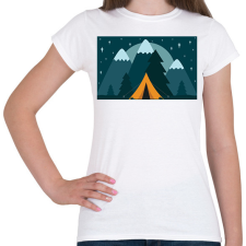 PRINTFASHION Kempingezés - Női póló - Fehér női póló