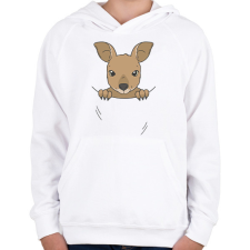 PRINTFASHION Kenguru bébi - Gyerek kapucnis pulóver - Fehér gyerek pulóver, kardigán