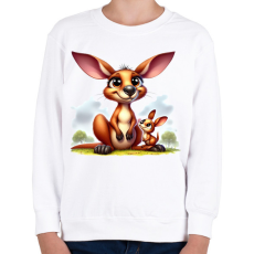 PRINTFASHION Kenguru mama és a babája - Gyerek pulóver - Fehér