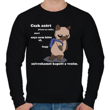 PRINTFASHION Kenny, a capybara és a suli (fehér szöveg) - Férfi pulóver - Fekete férfi pulóver, kardigán