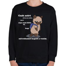 PRINTFASHION Kenny, a capybara és a suli (fehér szöveg) - Gyerek pulóver - Fekete gyerek pulóver, kardigán