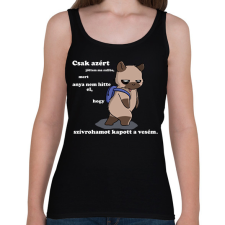 PRINTFASHION Kenny, a capybara és a suli (fehér szöveg) - Női atléta - Fekete női trikó