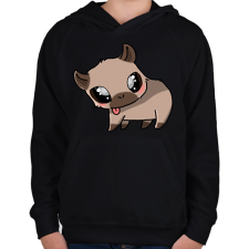 PRINTFASHION Kenny, a capybara - Gyerek kapucnis pulóver - Fekete gyerek pulóver, kardigán