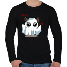 PRINTFASHION Kenny, a capybara szellem jelmezben - Férfi hosszú ujjú póló - Fekete