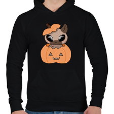 PRINTFASHION Kenny, a capybara tökben - Férfi kapucnis pulóver - Fekete férfi pulóver, kardigán