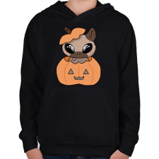 PRINTFASHION Kenny, a capybara tökben - Gyerek kapucnis pulóver - Fekete gyerek pulóver, kardigán