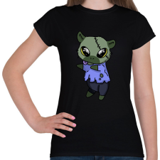 PRINTFASHION Kenny, a capybara zombi jelmezben - Női póló - Fekete női póló